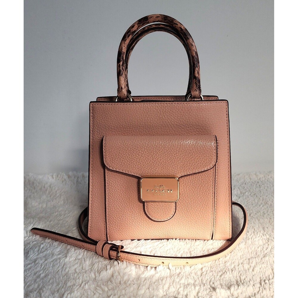 Coach Mini Pepper Crossbody Satchel – Shell Pink Pebbled Leather – Style C6779